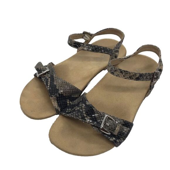 Vionic Womens Orthotic Sandals US 6W Snake Skin Leather Heel Strap Comfort Flaw - Picture 3 of 12